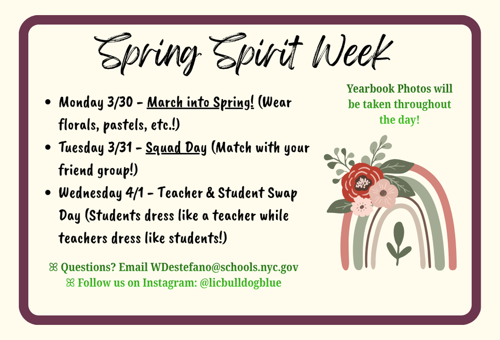 Spring Spirit Week Flyer!