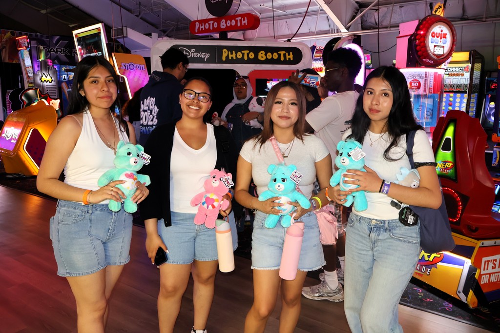 Seniors show-off their Funplex prizes.
