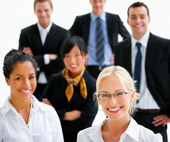 Workers in formal clothes 