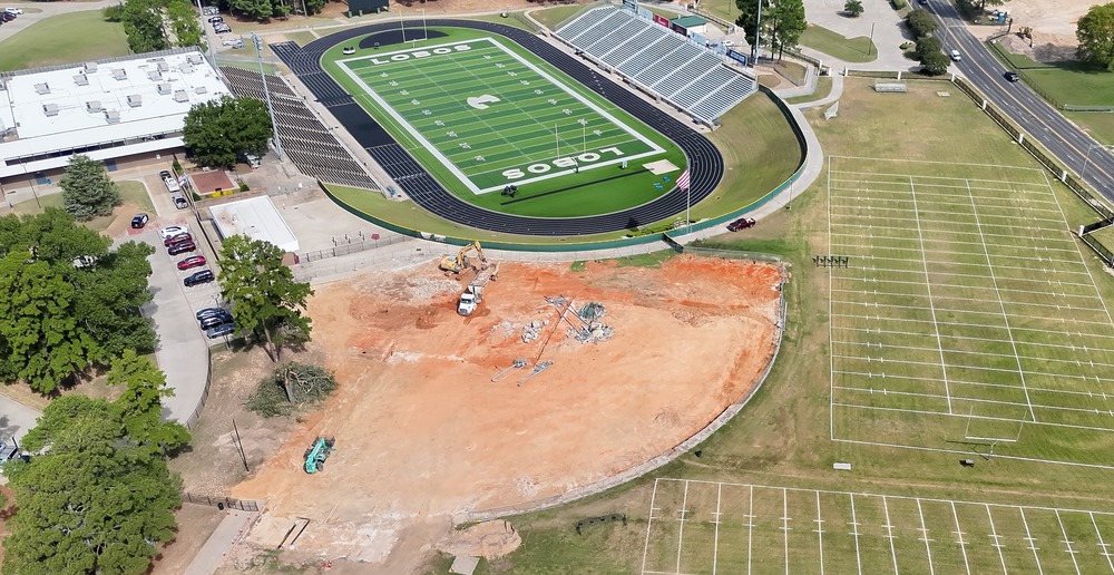 The former softball field