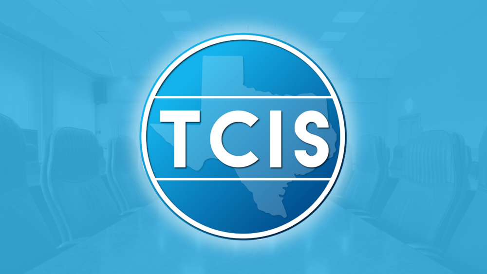TCIS logo with blue background