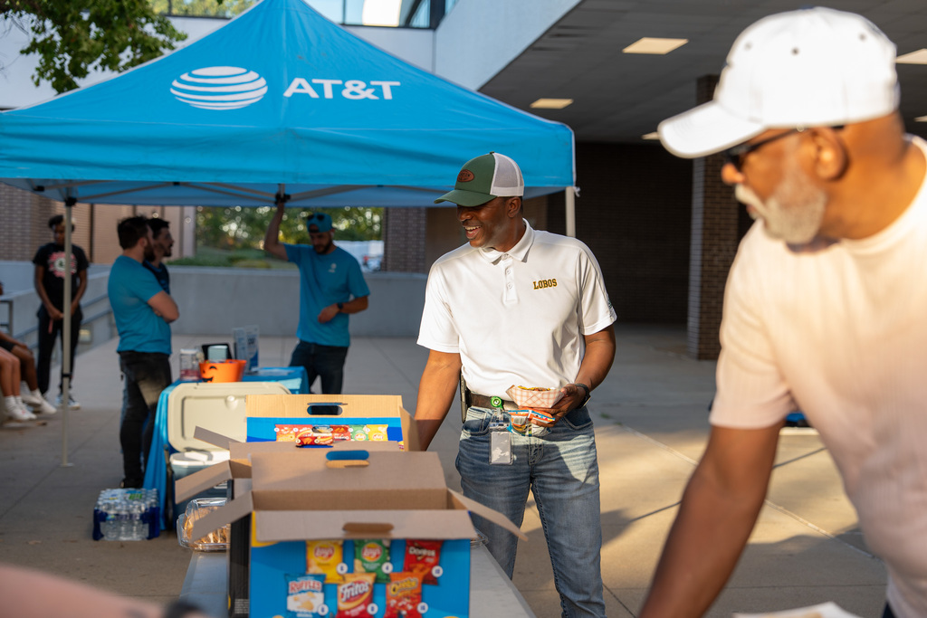 Staff member at staff tailgate