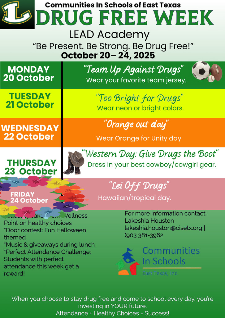 Drug Free Week at LEAD Academy