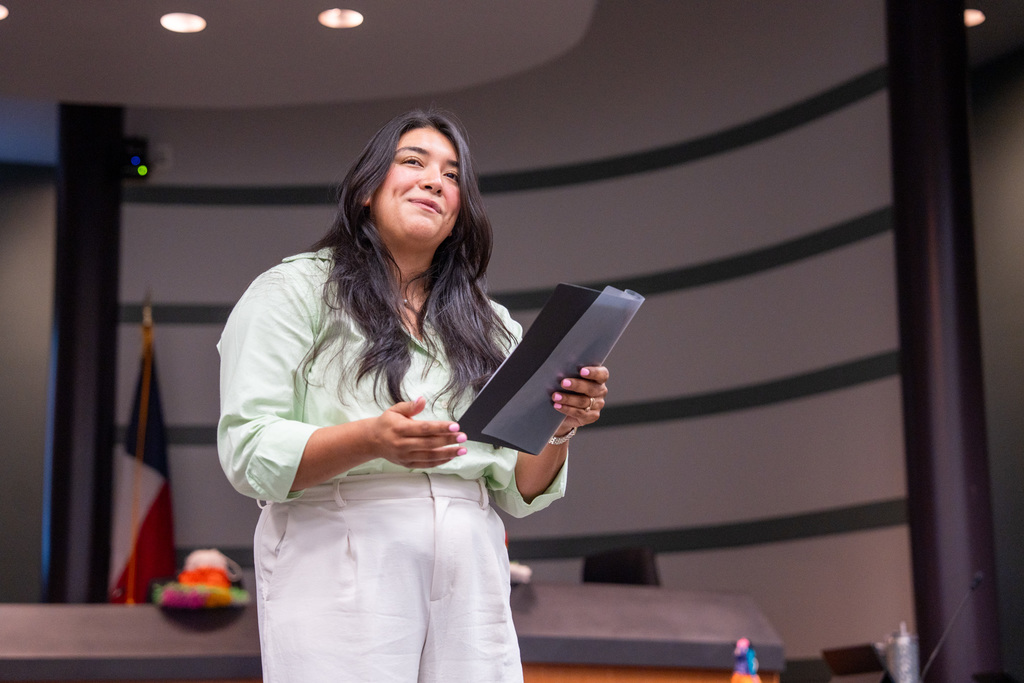 Guest Speaker Catalina Lopez at the Hispanic Heritage Program at the ESC.