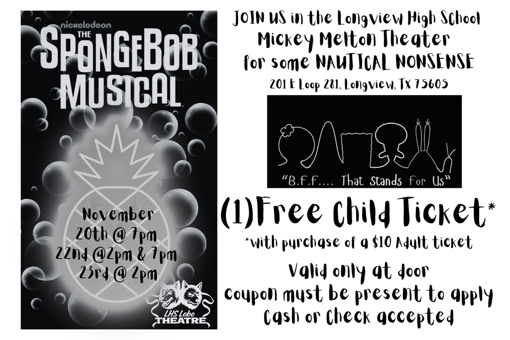 Free child ticket coupon with the purchase of adult ticket at the door