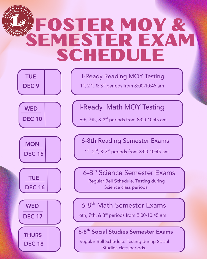 Semester Exam Schedule
