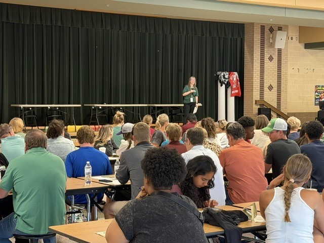 college readiness team member speaking to parents