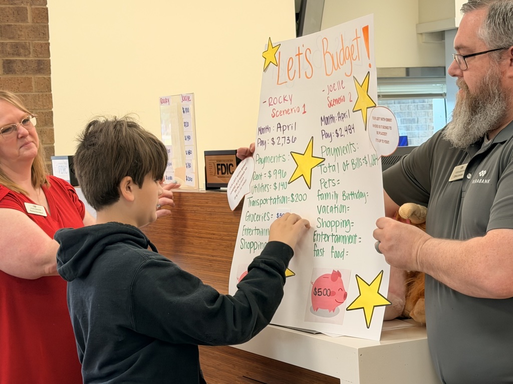 Ned E. Williams 5th Grade Students at Vera Bank Learning About Financial Literacy