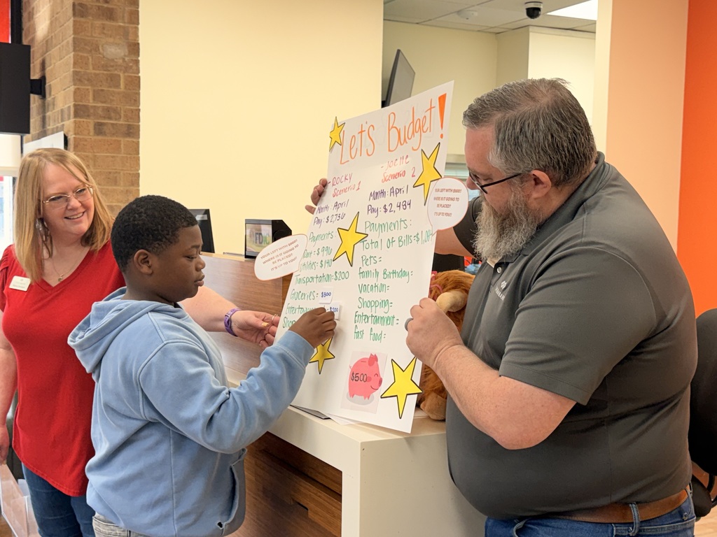 Ned E. Williams 5th Grade Students at Vera Bank Learning About Financial Literacy