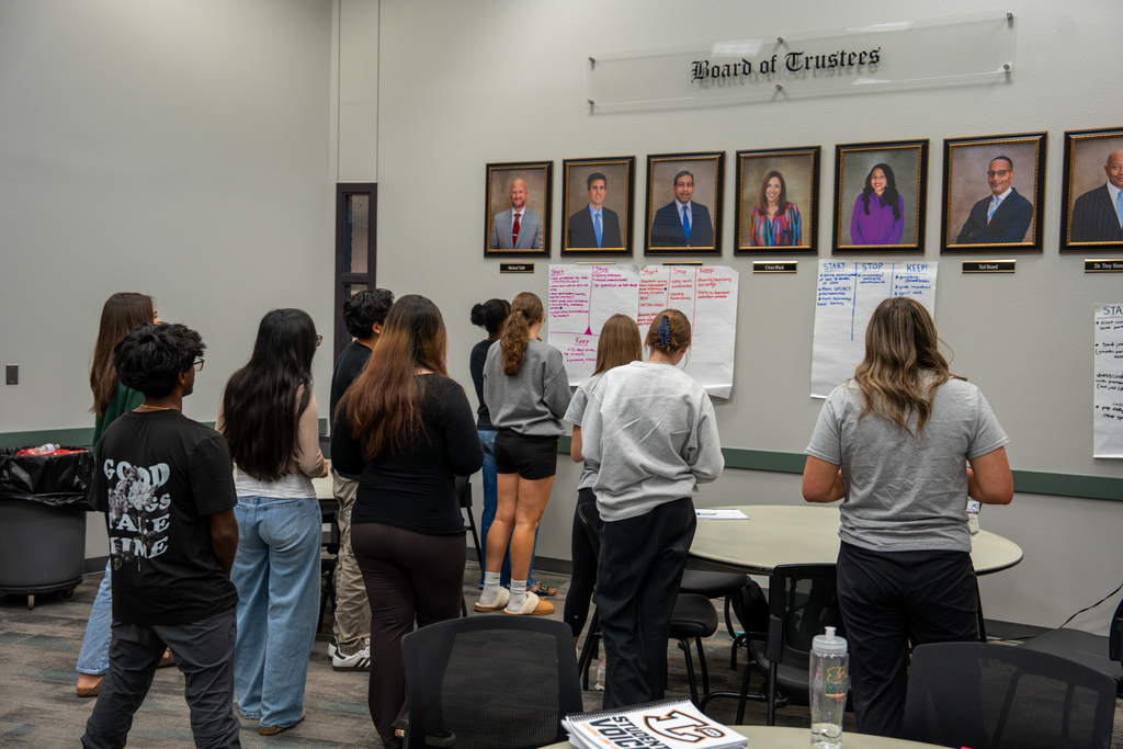 High School student gallery walk.