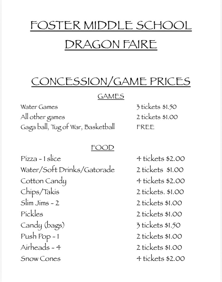 Dragon Faire Prices
