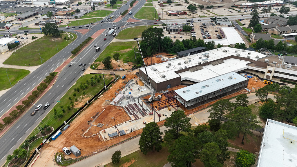 Aerial photo of the construction site of the new Career and Technical Education facility