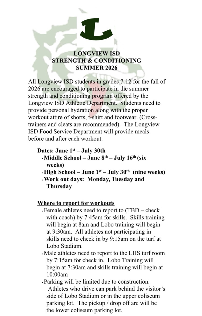 Summer Workouts