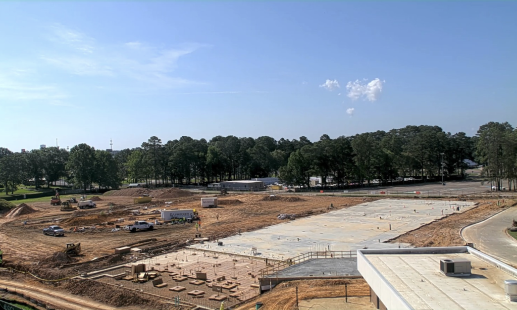 Ground broken and concrete poured on the construction site of the new Multipurpose building