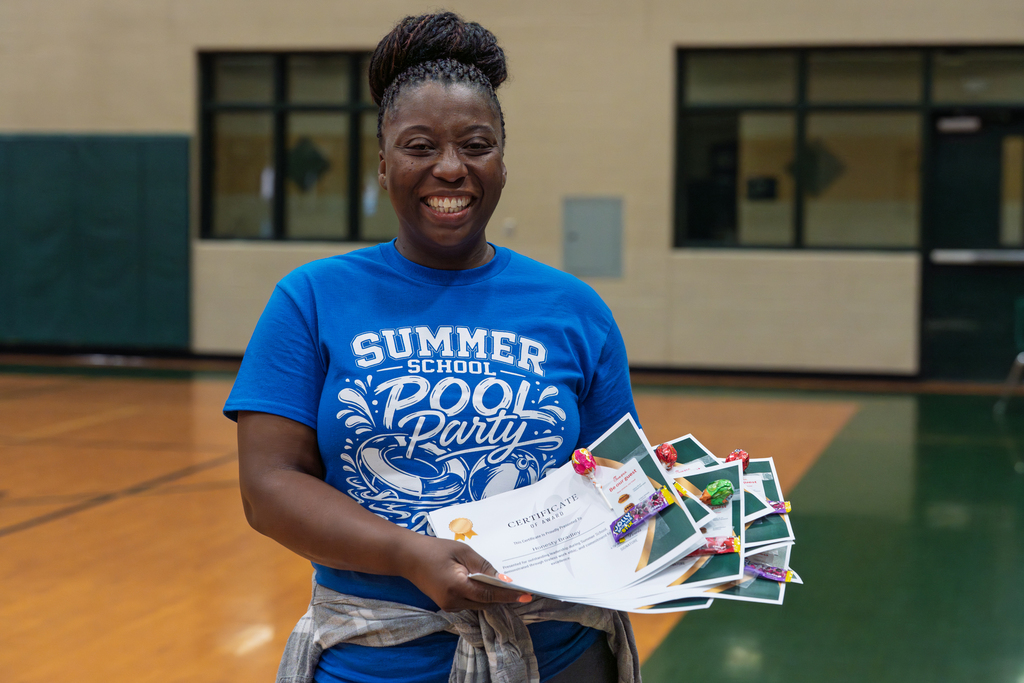 teacher with awards