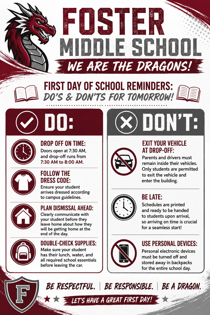 FMS First Day Reminders