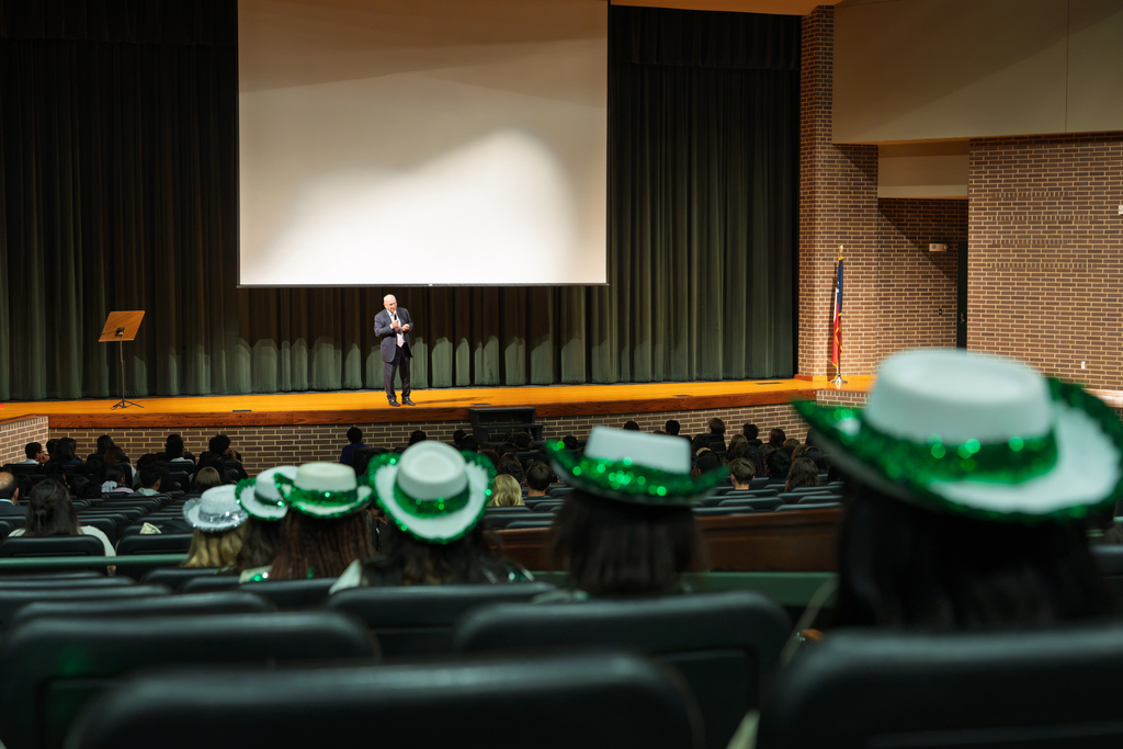 London Parade speaking to students