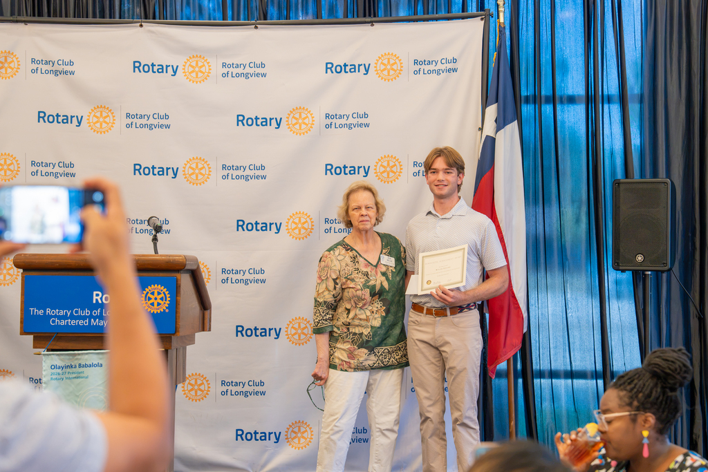 Longview Rotary Student of the Month Kelland Guillory