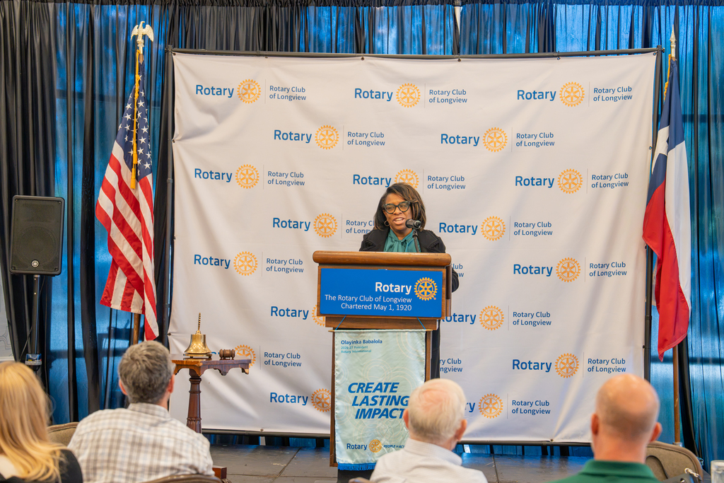 Dr. Sheppard as guest speaker at Longview Rotary meeting.