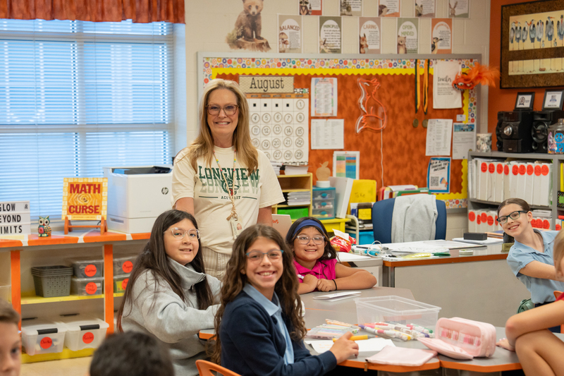 teacher with students