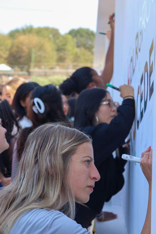senior girls signing