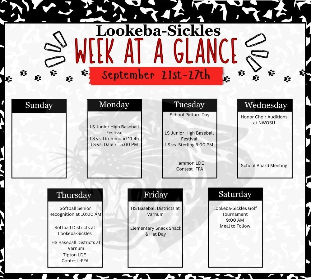 Week At a Glance