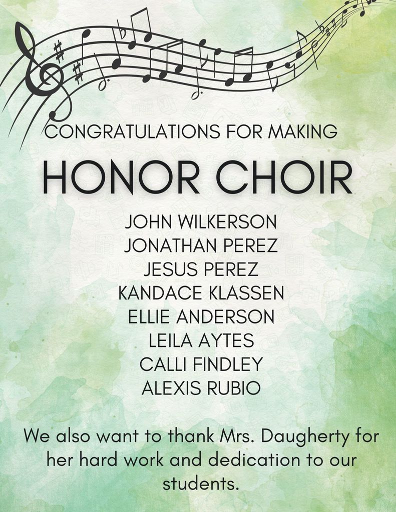 Honor Choir Results