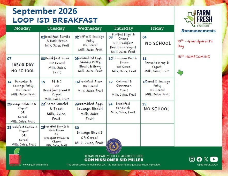 September 2026 Breakfast