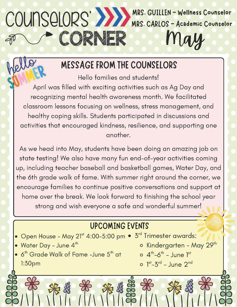 Counselors' Corner Newsletter