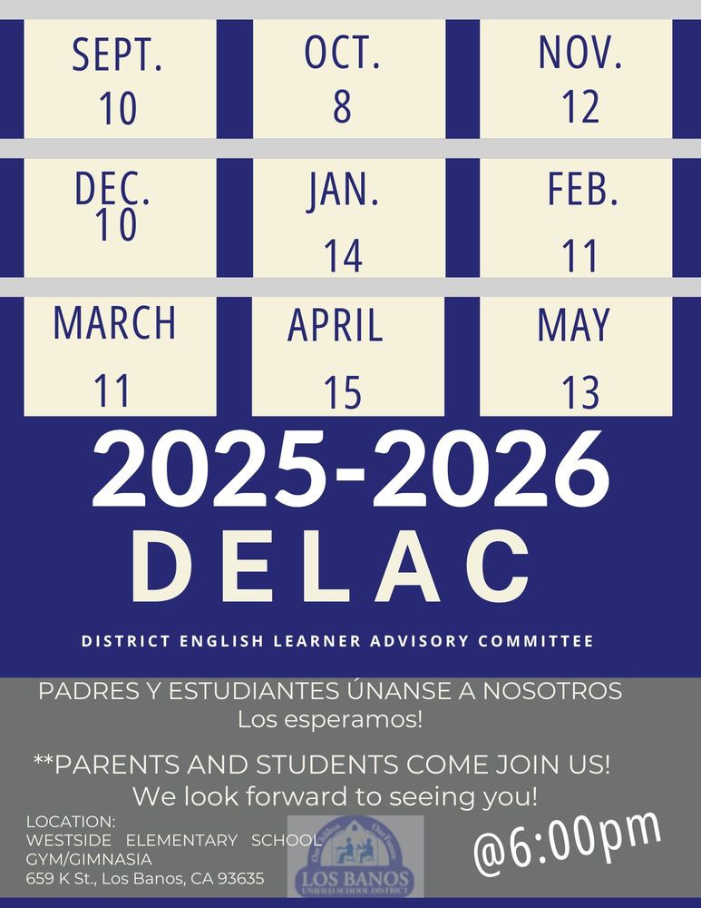 2025-2026 DLAC Meeting Calendar