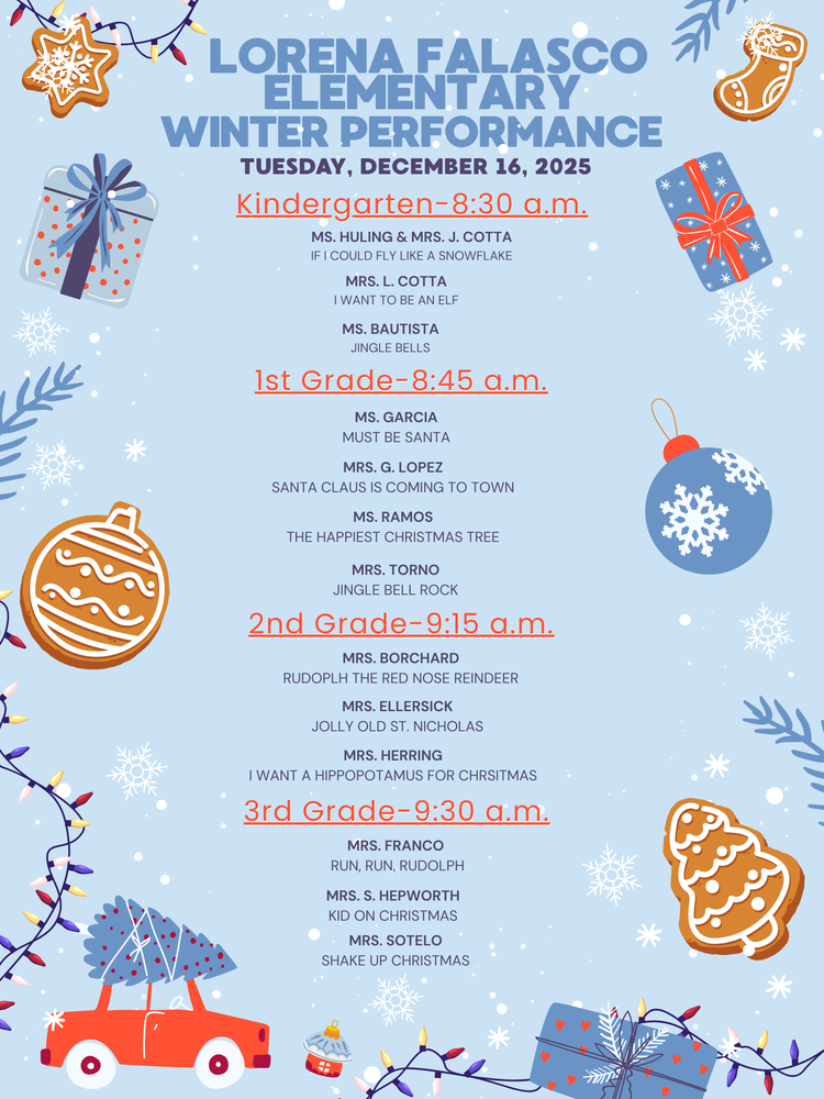 Winter Performance schedule