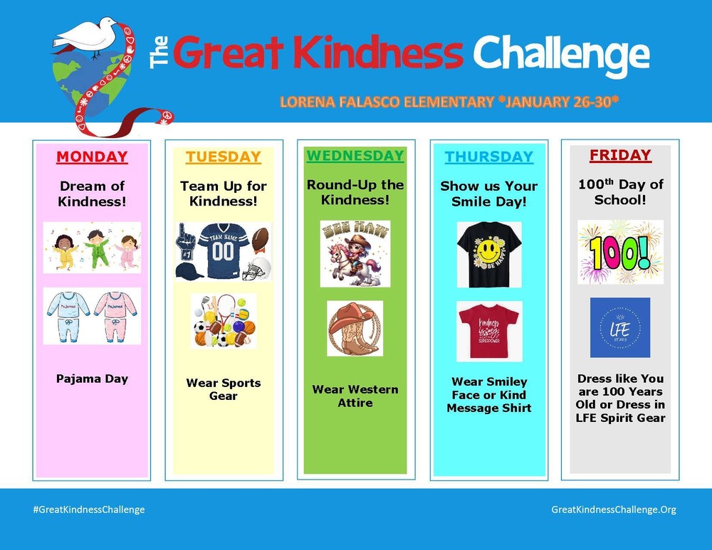 The Great Kindness Challenge Dress up days: English