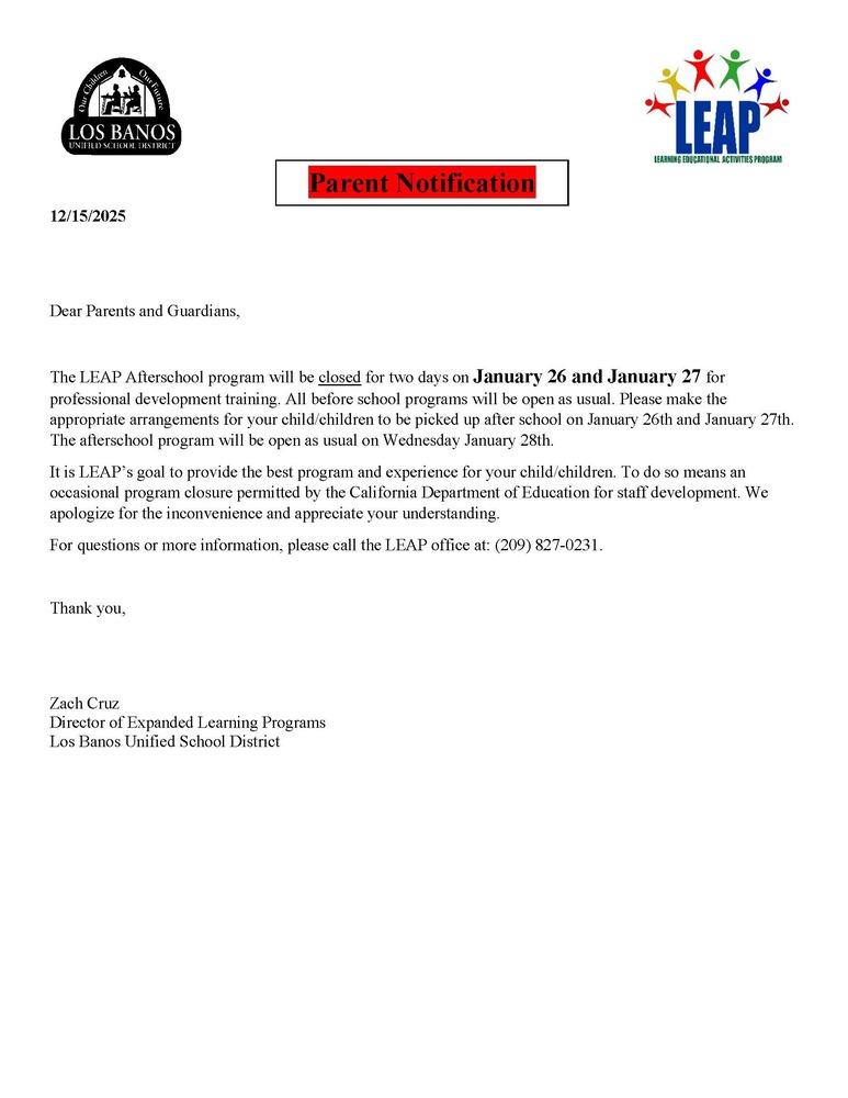 leap closed notice eng