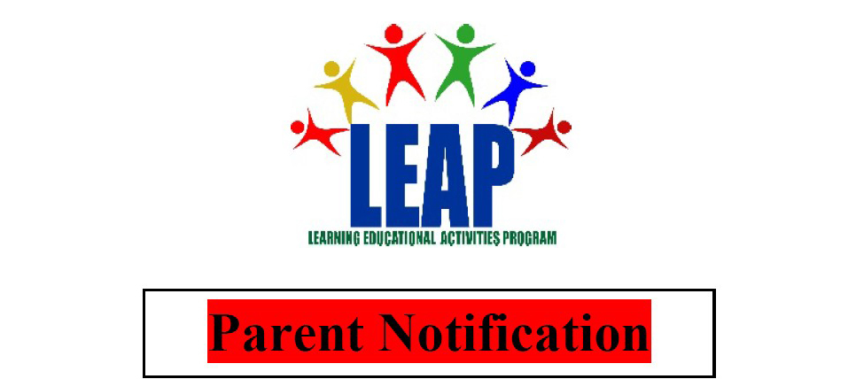 A parent notification that has a school logo on it