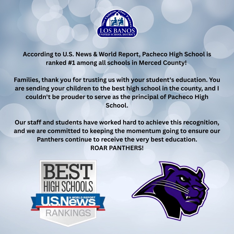 Pacheco High named top Highschool in Madera county.