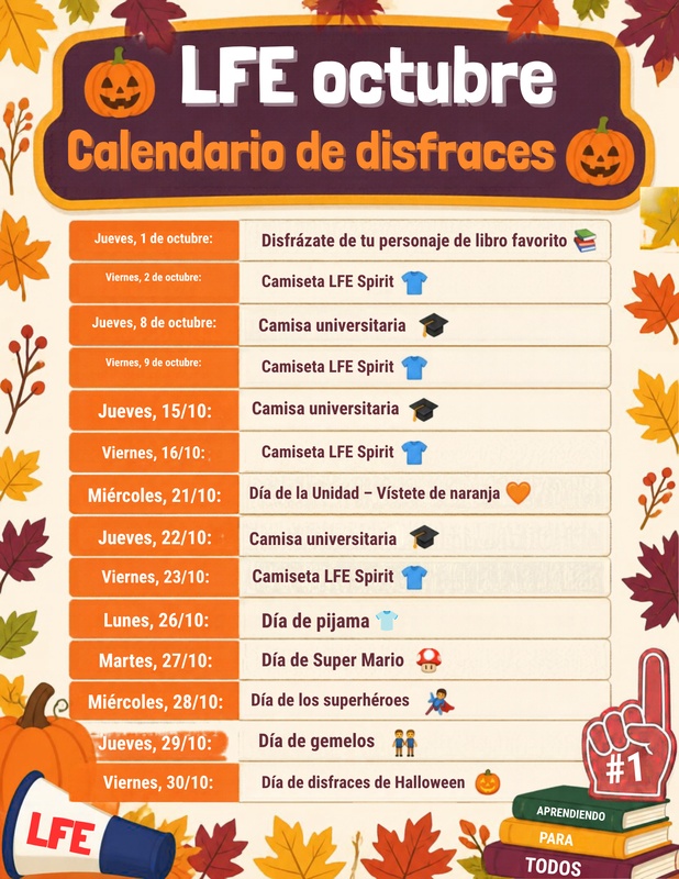 LFE October Dress up Days: Spanish