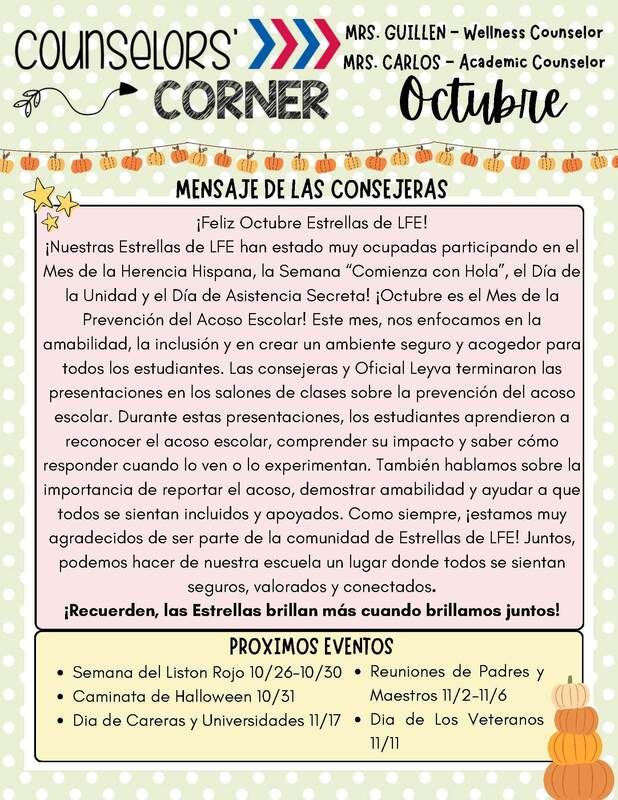 Counselors' Corner: October Newsletter