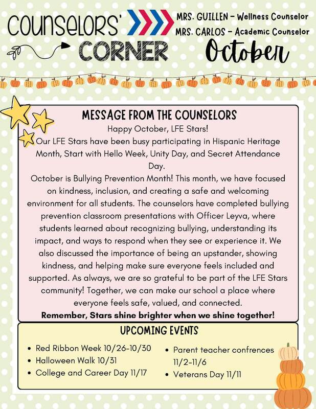 Counselors' Corner: October Newsletter