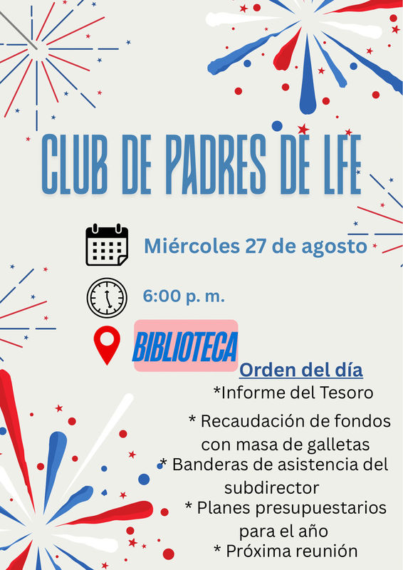 Parent Club Spanish Flyer