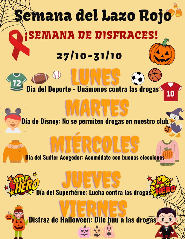 Red Ribbon week flyer Spanish