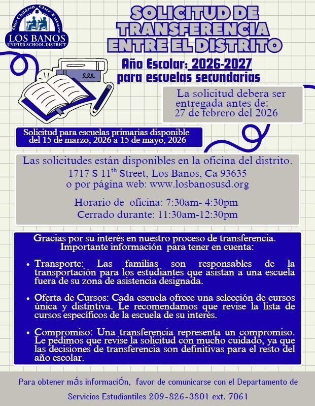 Intra-District Transfer Request for Secondary Spanish