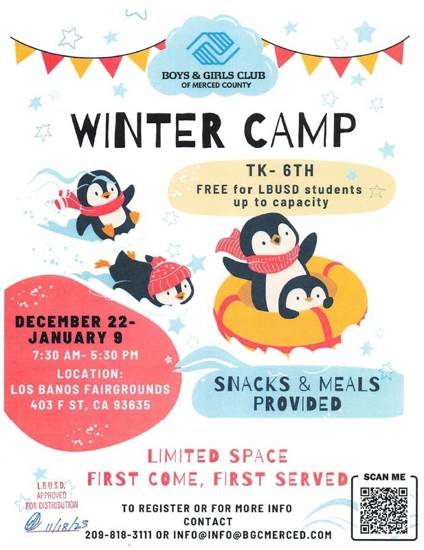 Boys and Girls Club Winter Camp English