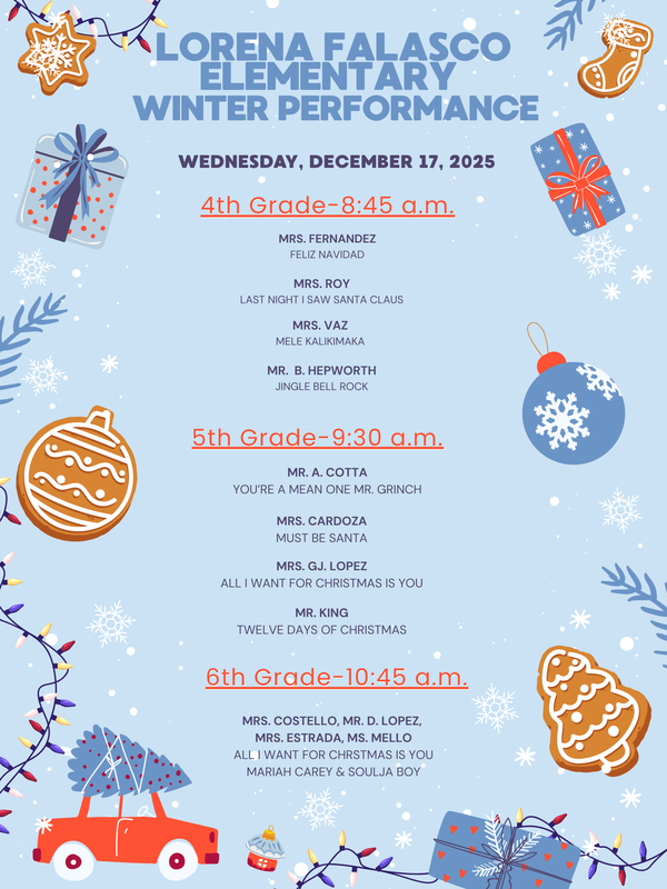 Winter Performance schedule