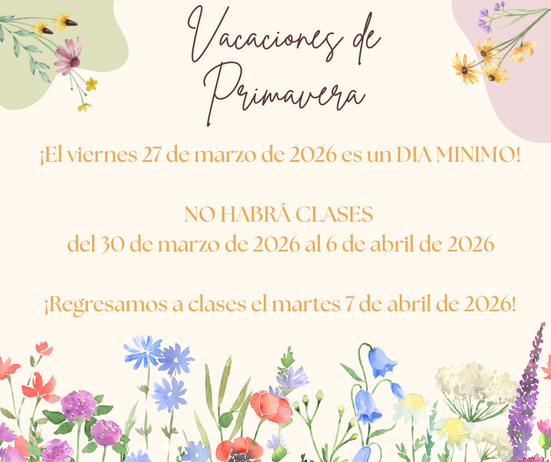 Spring break info Spanish