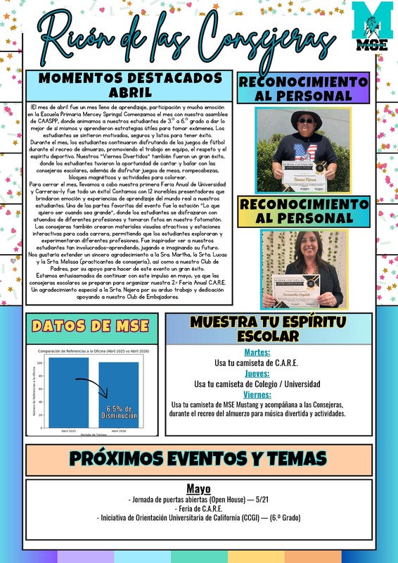 counselors corner may 2026 spanish