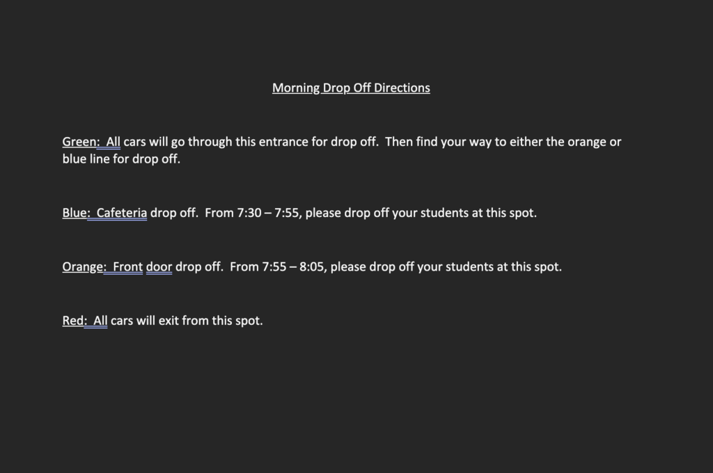 Drop Off Directions