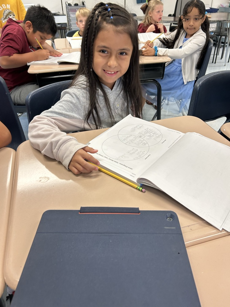 student at desk