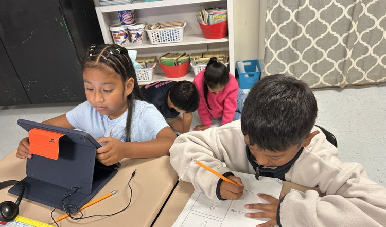 students working