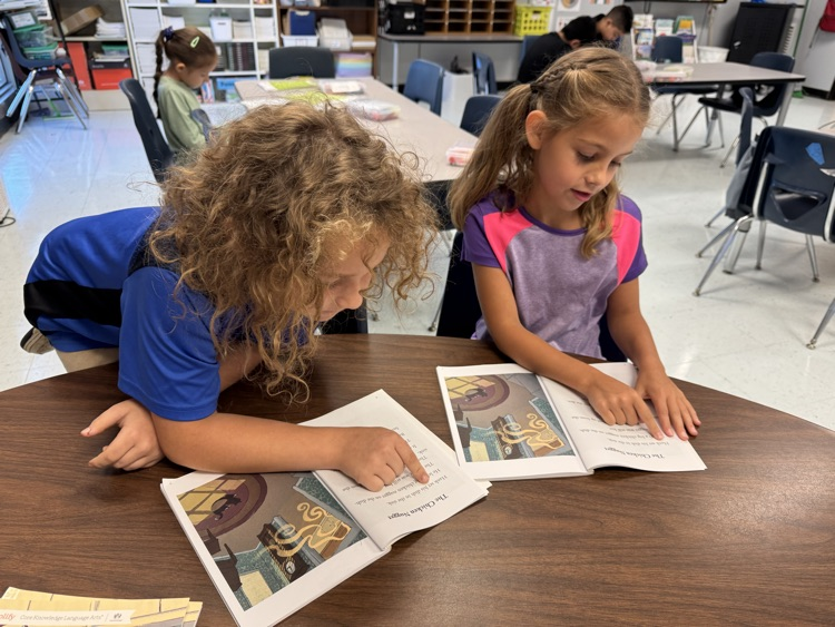 students reading