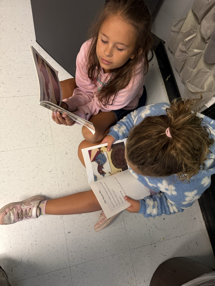 students reading